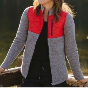 Zyia Red Quilted Ash Cabin Full Zip Jacket